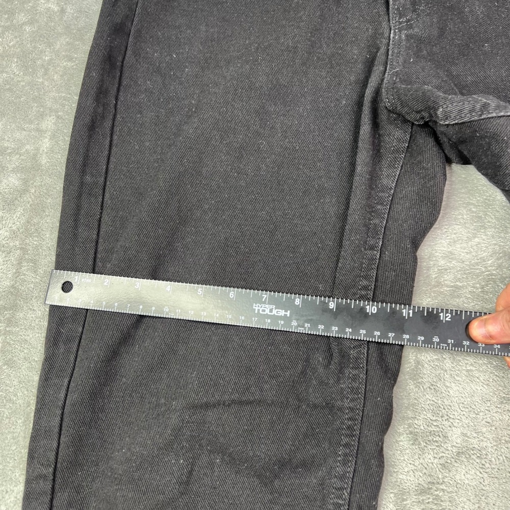 Lee High Rise Straight Leg Jeans Womens 12 Long Black Solid Denim Made in USA - Picture 11 of 15